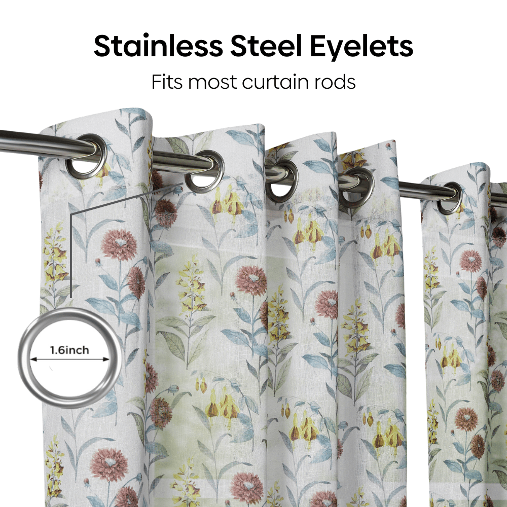 100% Polyester Sheer Digital Printed Curtain, Multicolor - Sheer Curtains | haus & kinder