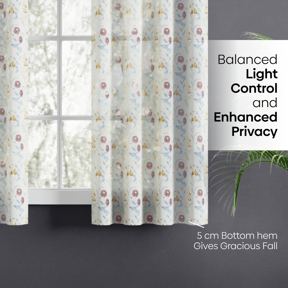 100% Polyester Sheer Digital Printed Curtain, Multicolor - Sheer Curtains | haus & kinder