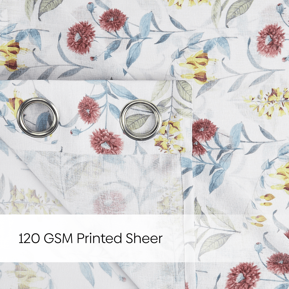 100% Polyester Sheer Digital Printed Curtain, Multicolor - Sheer Curtains | haus & kinder