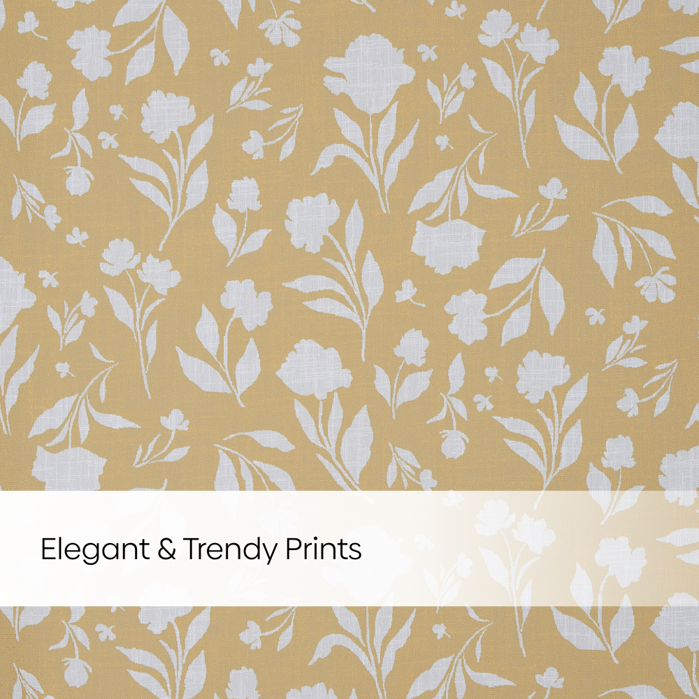 100% Polyester Sheer Digital Printed Door Curtain, Ochre