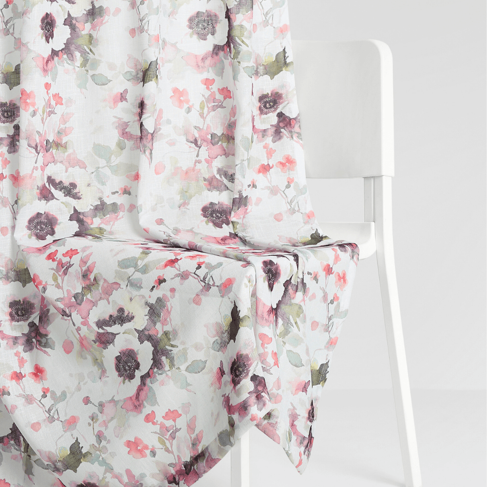 100% Polyester Sheer Digital Printed Door Curtain Maison Floral, Multicolor - Sheer Curtains | haus & kinder
