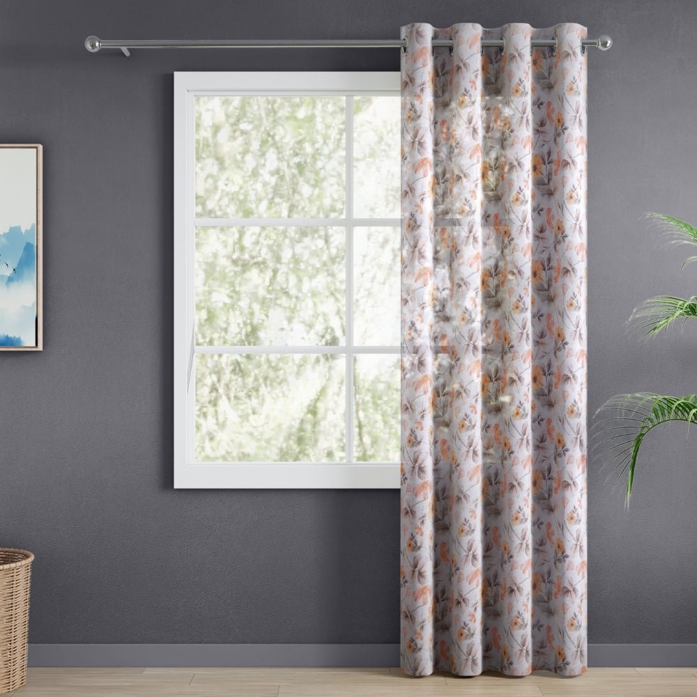 Floral Drift Cotton Printed Pack Of 1 Curtain, Multicolor - Cotton Printed Curtains | haus & kinder