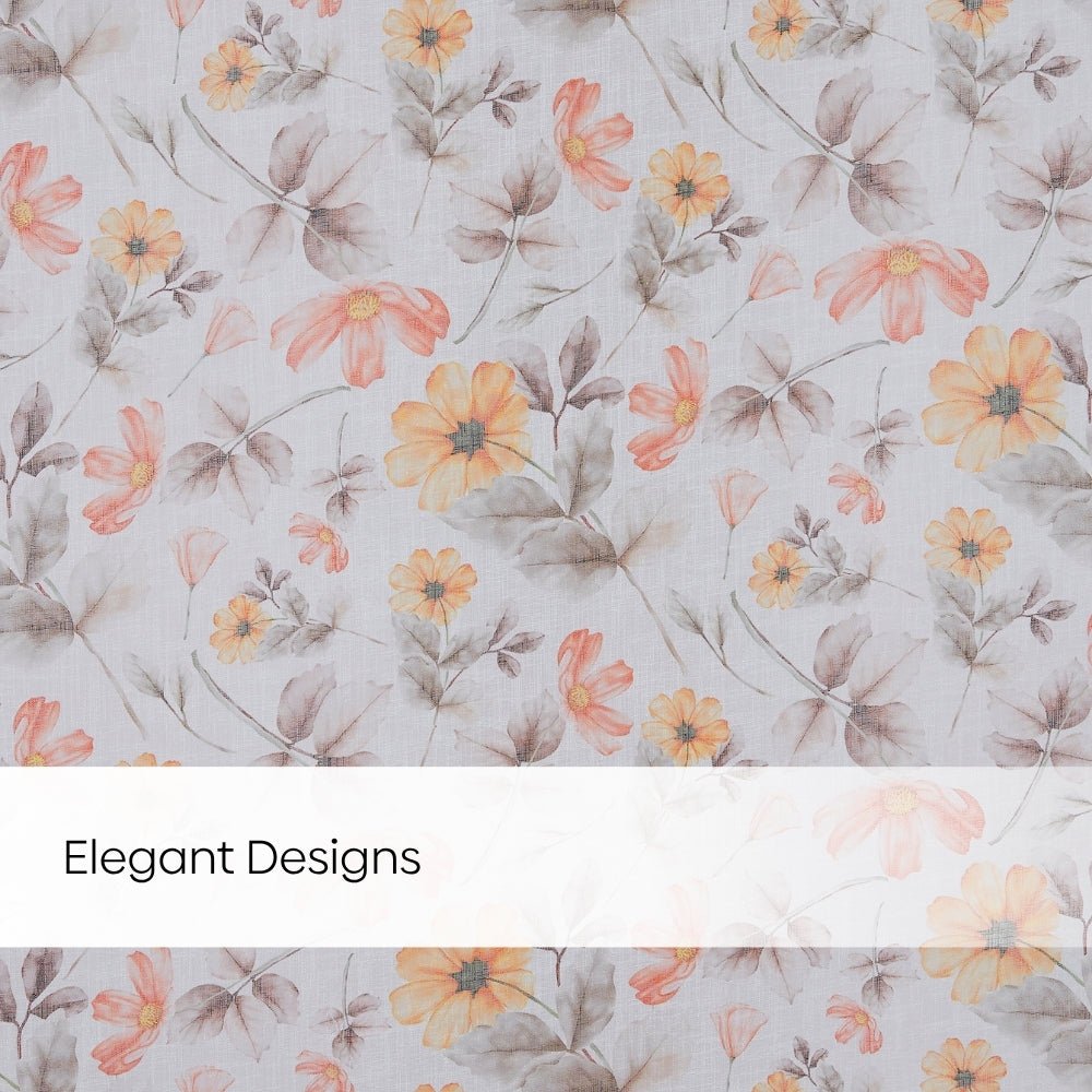 Floral Drift Cotton Printed Pack Of 1 Curtain, Multicolor - Cotton Printed Curtains | haus & kinder