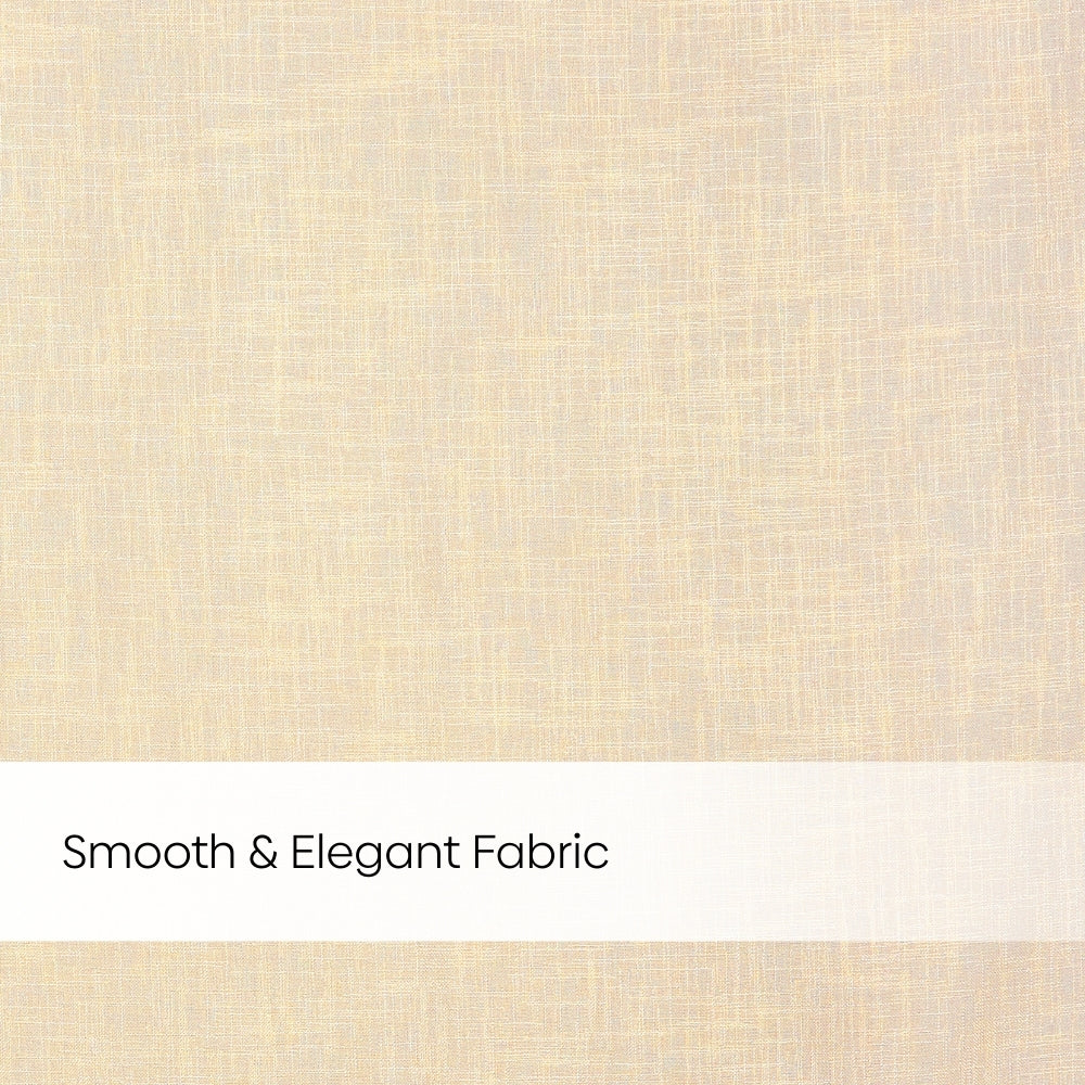 100% Polyester Decorated Solid Sheer Door Curtain, Cream