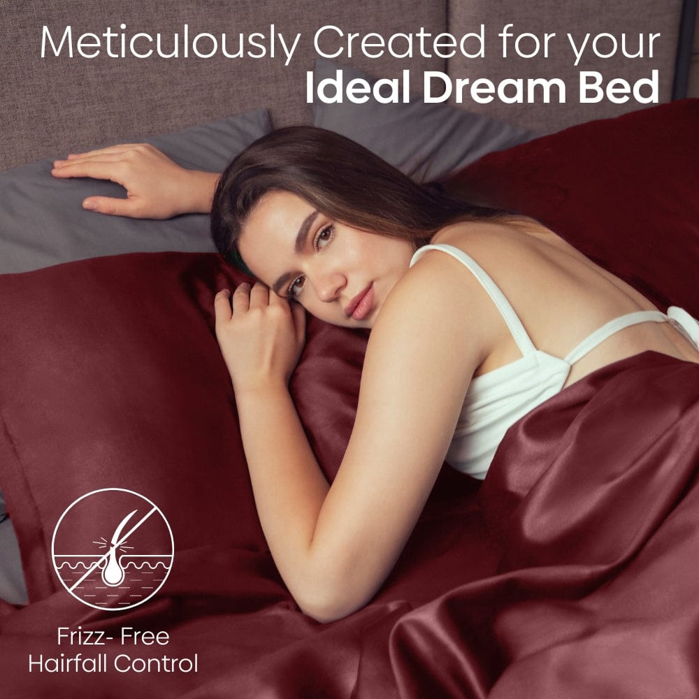 Satin Royale Crimson Velvet 300TC Satin King Bedsheet