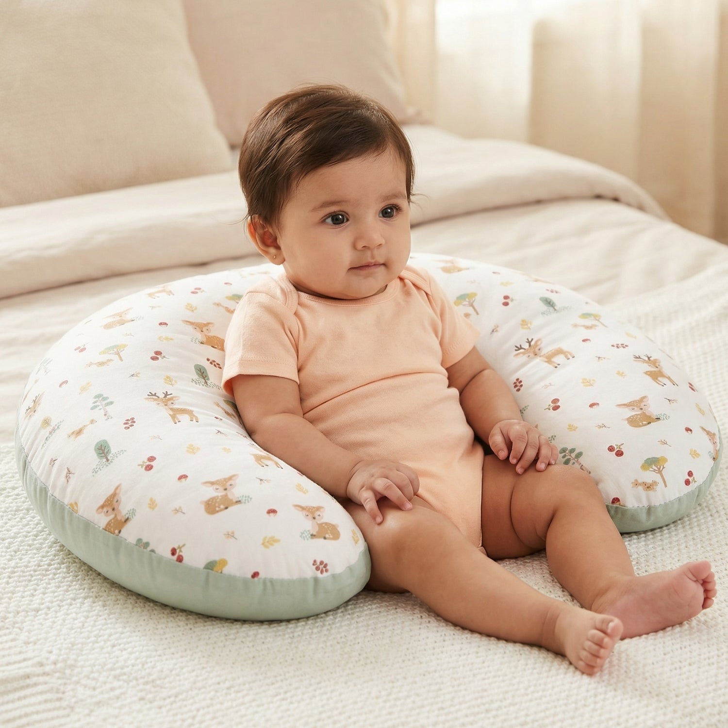 Whimsical Woodland 100% Cotton Multipurpose Feeding/Nursing pillow