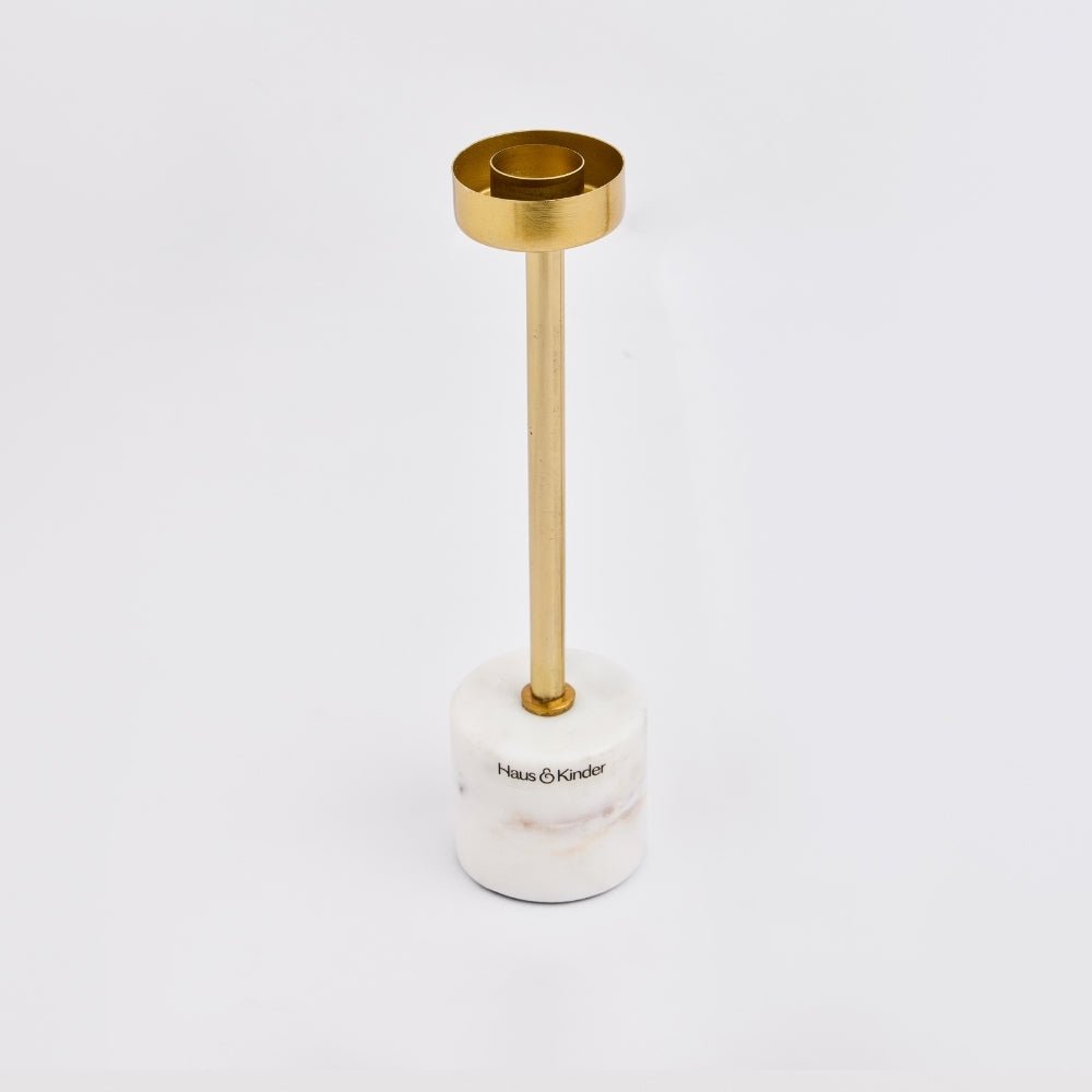 Marble Candle Holder Set of 2, Marble & Gold - Candle Holder | haus & kinder