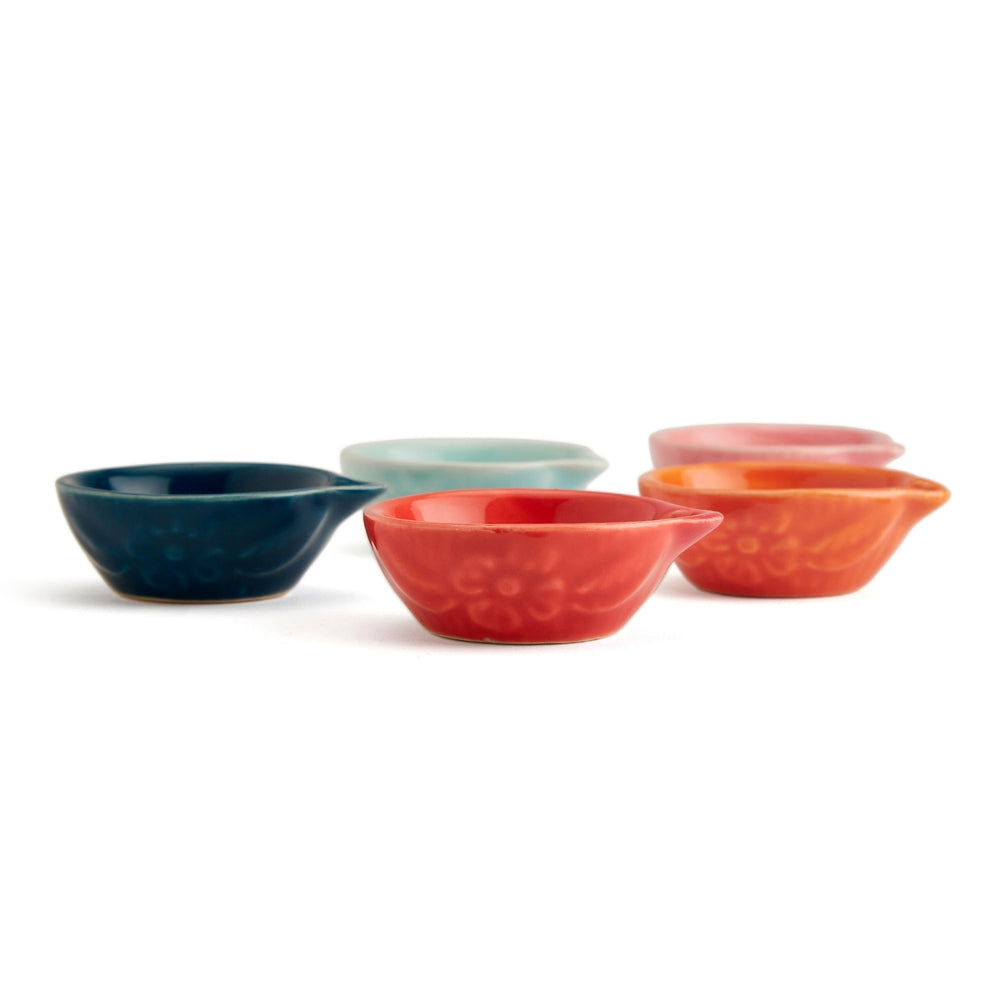Ceramic Multicolour Diya, Set of 6