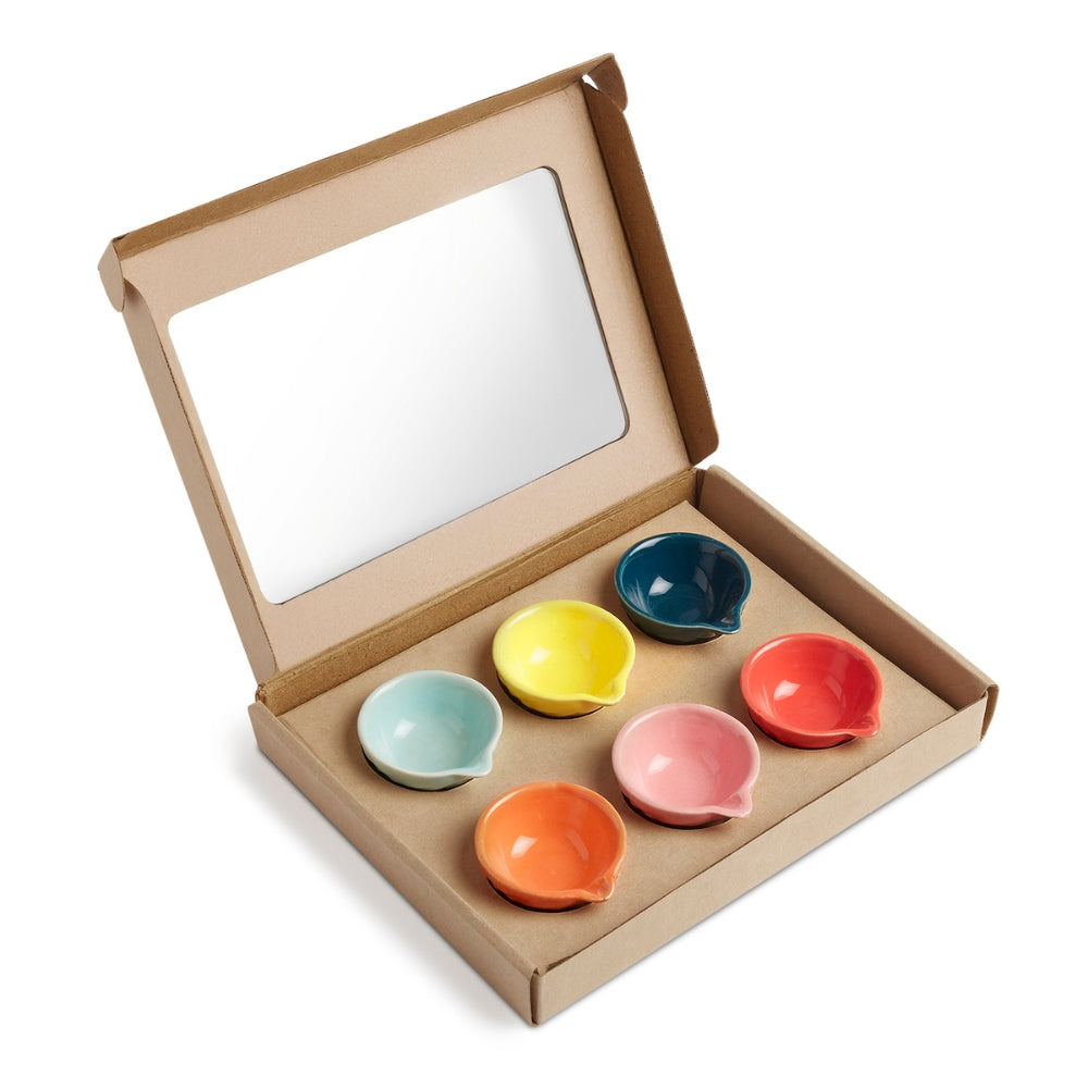 Ceramic Multicolour Diya, Set of 6