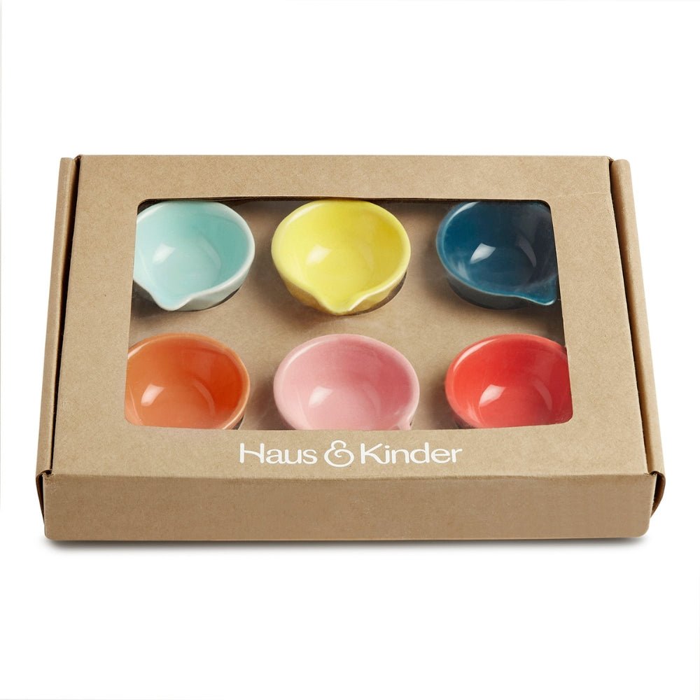 Ceramic Mixcolour Diya, Set of 6 - Diya | haus & kinder