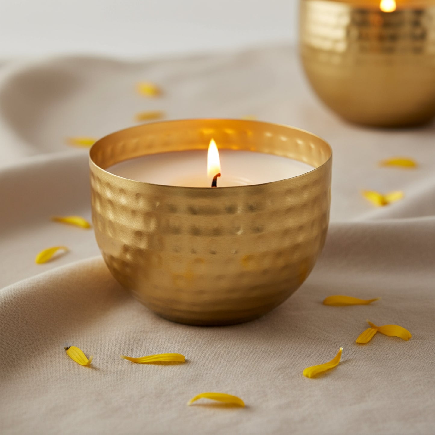 Iron Wax Jar Candle, Gold