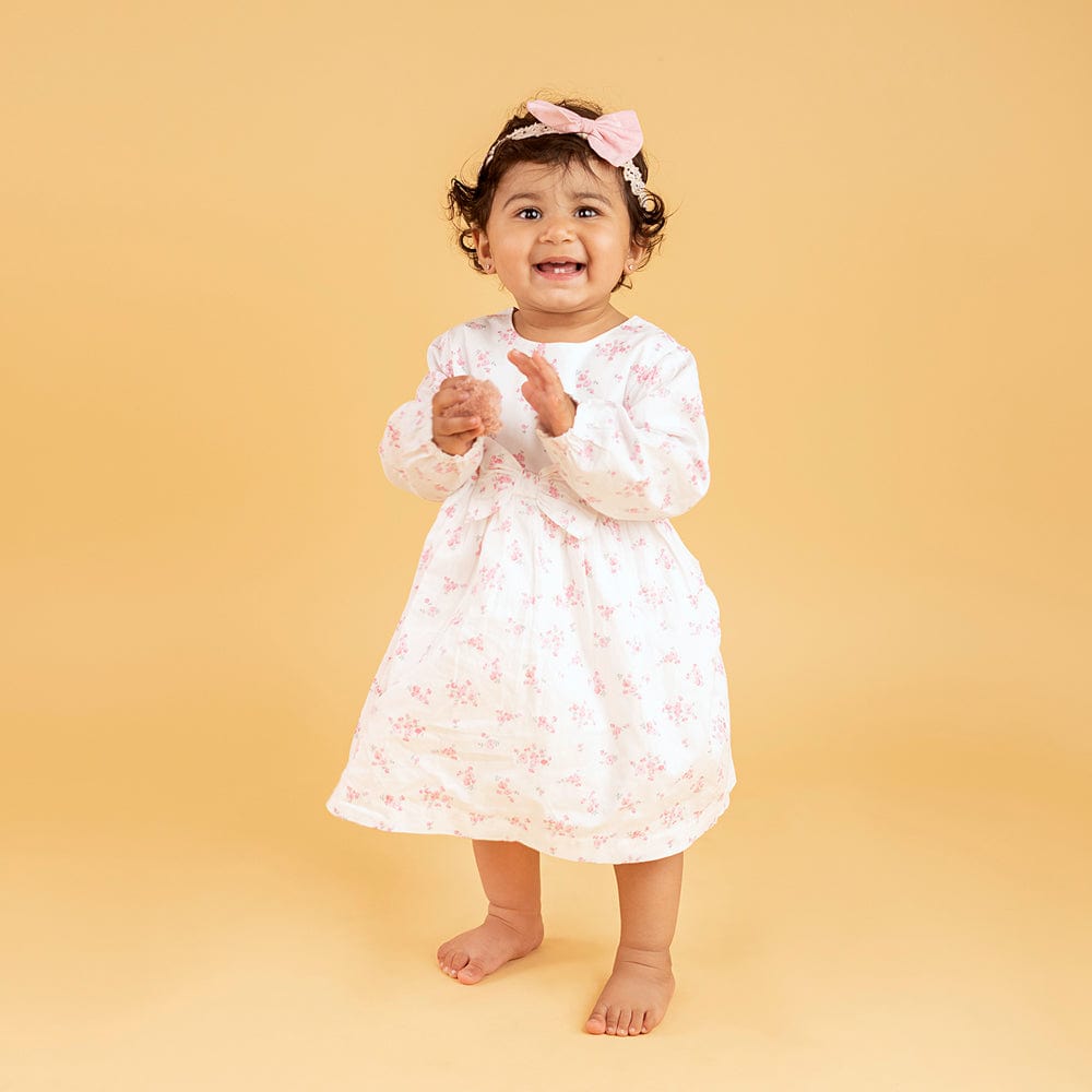 Little Bloom Frock with Bloomer White 100% Cotton & 100% Machine washable