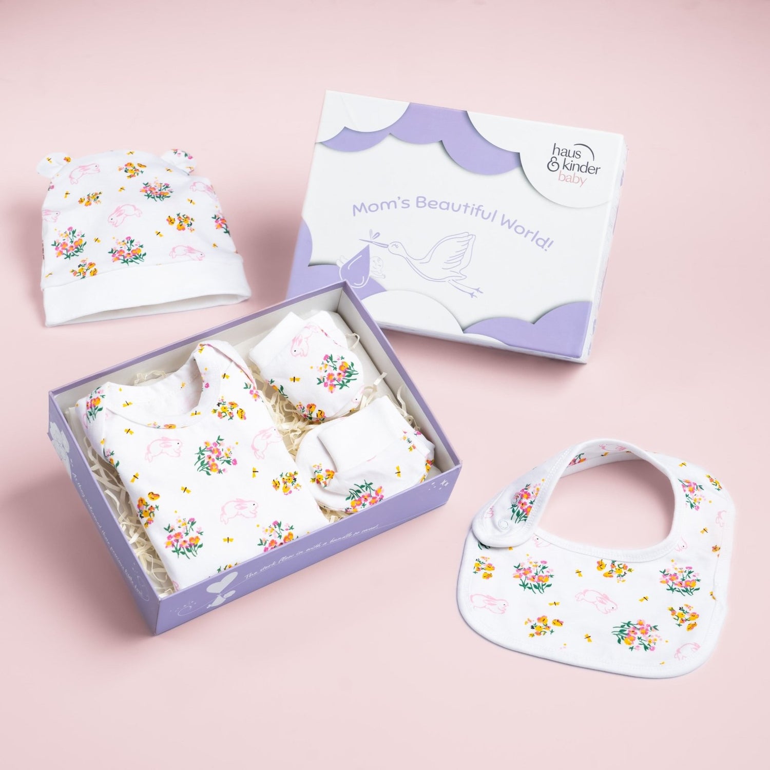 Hippity Hop 100% Cotton Adorable Attire Gift Set Pack of 5 0 - 3 Months - Baby Essentials | haus & kinder