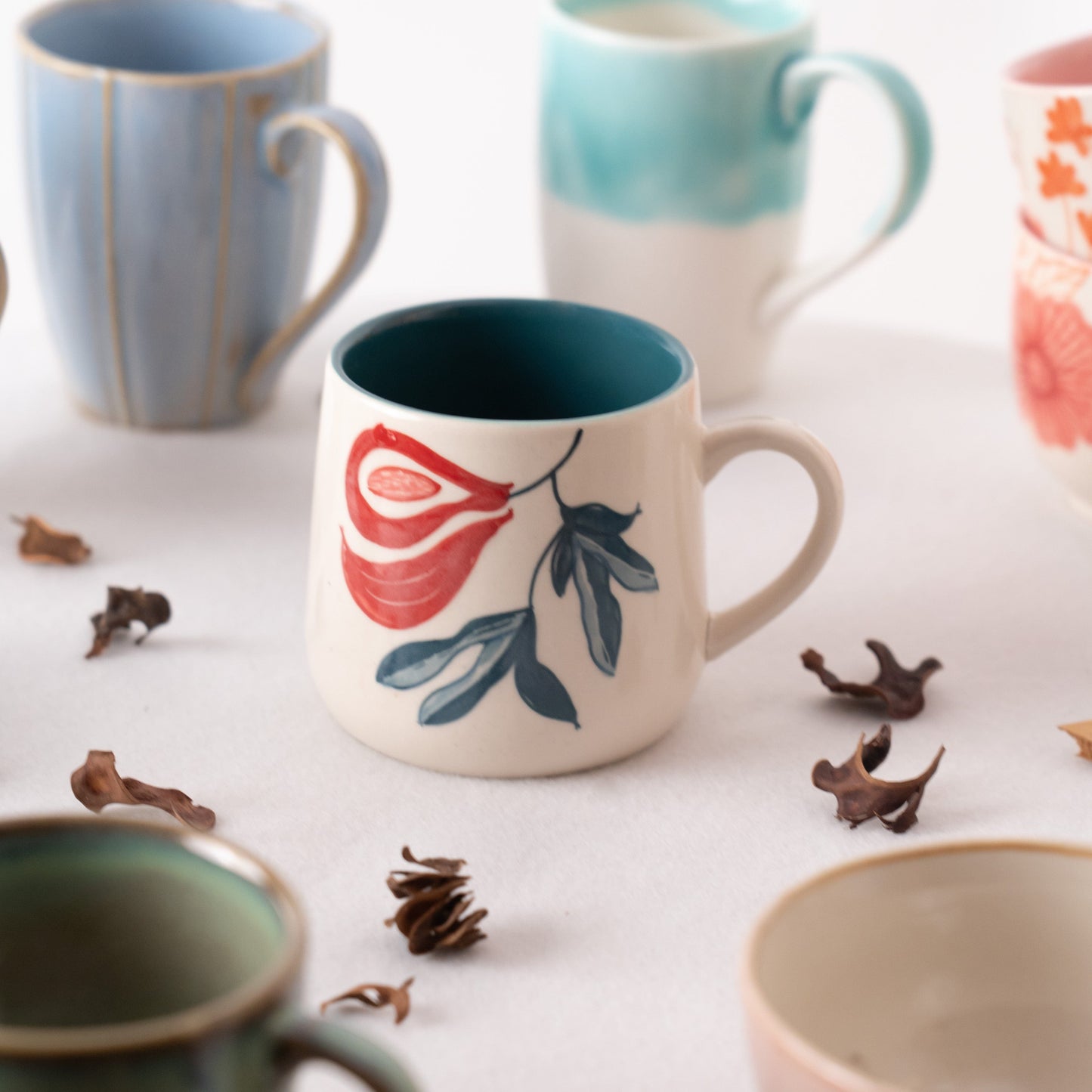 Fabled Fid Hand Painted Mug Set of2