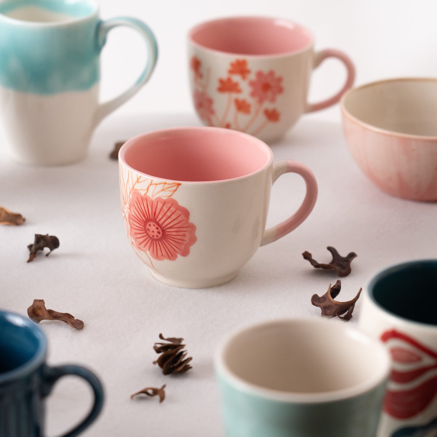 Blush & Briar flower Hand Painted Set of 2