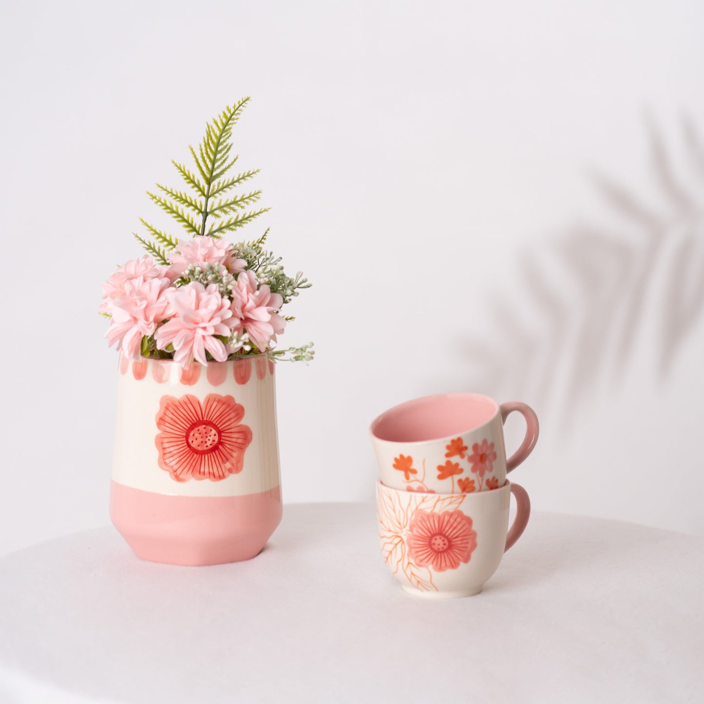 Blush & Briar flower Hand Painted Set of 2