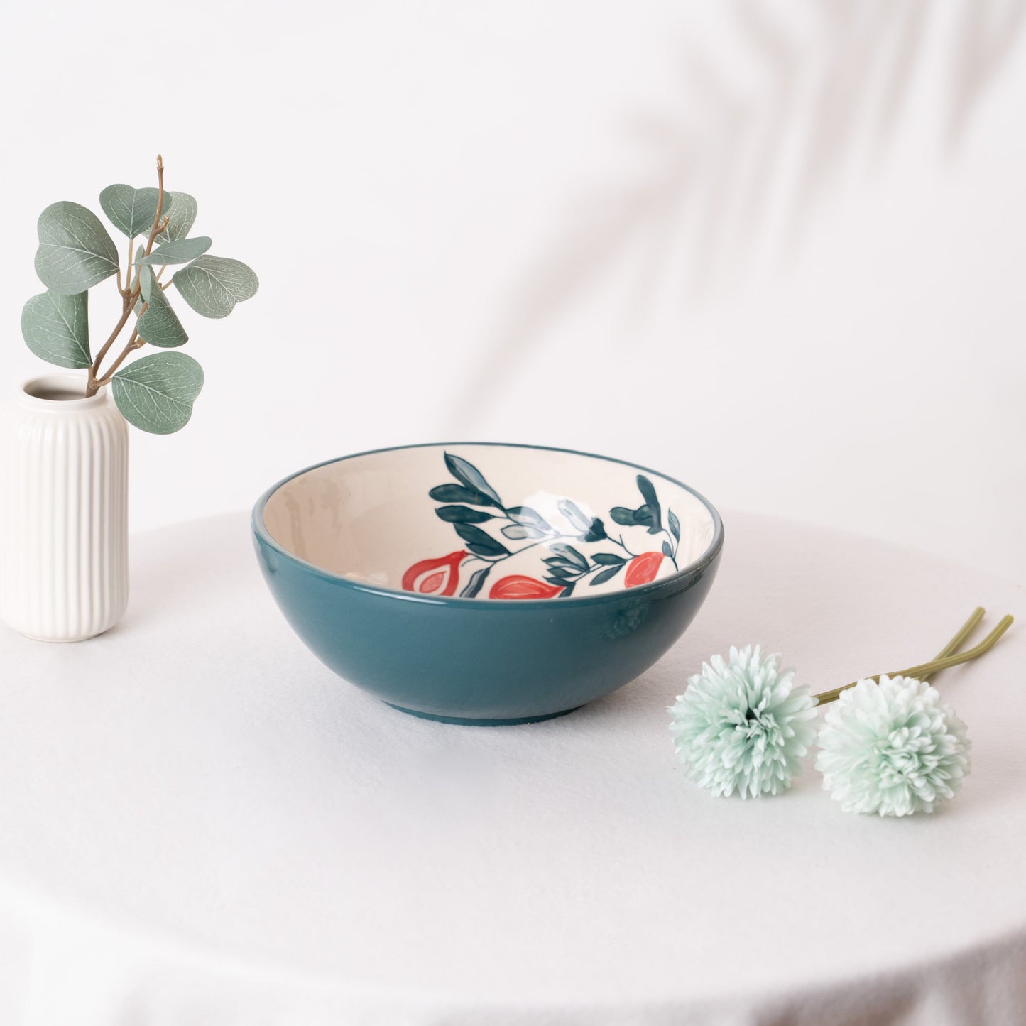 Fabled Fid Hand Painted Serving Bowl