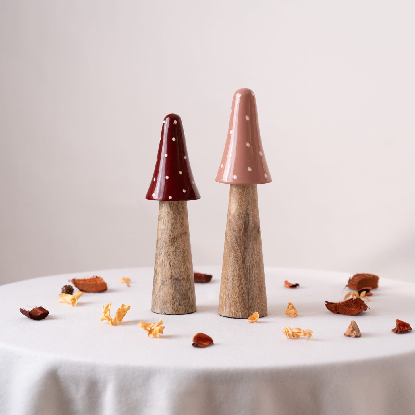 Blush Mushroom Centerpiece- Pink & Brown