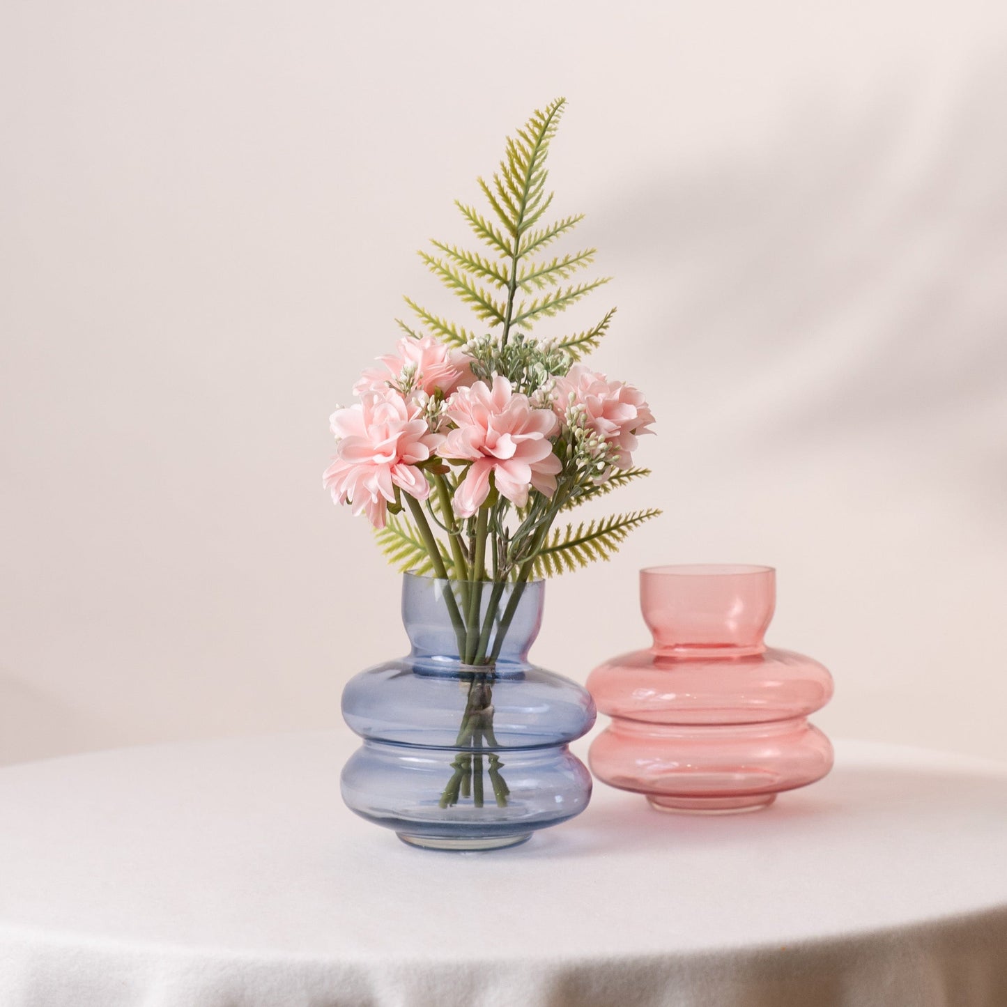Rose Orb Glass Vase- Pink