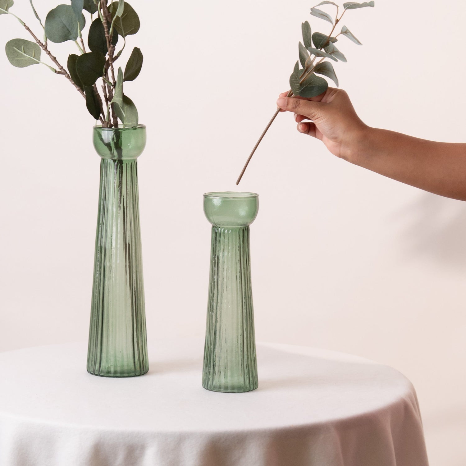 Jade Bloom Glass Vase Big- Green