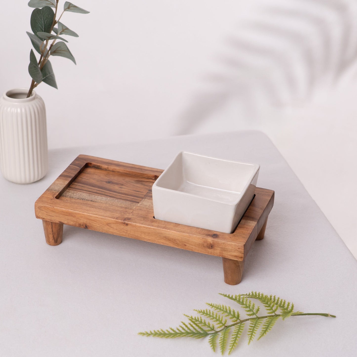 Tureen On Plank Serving Platter- Brown