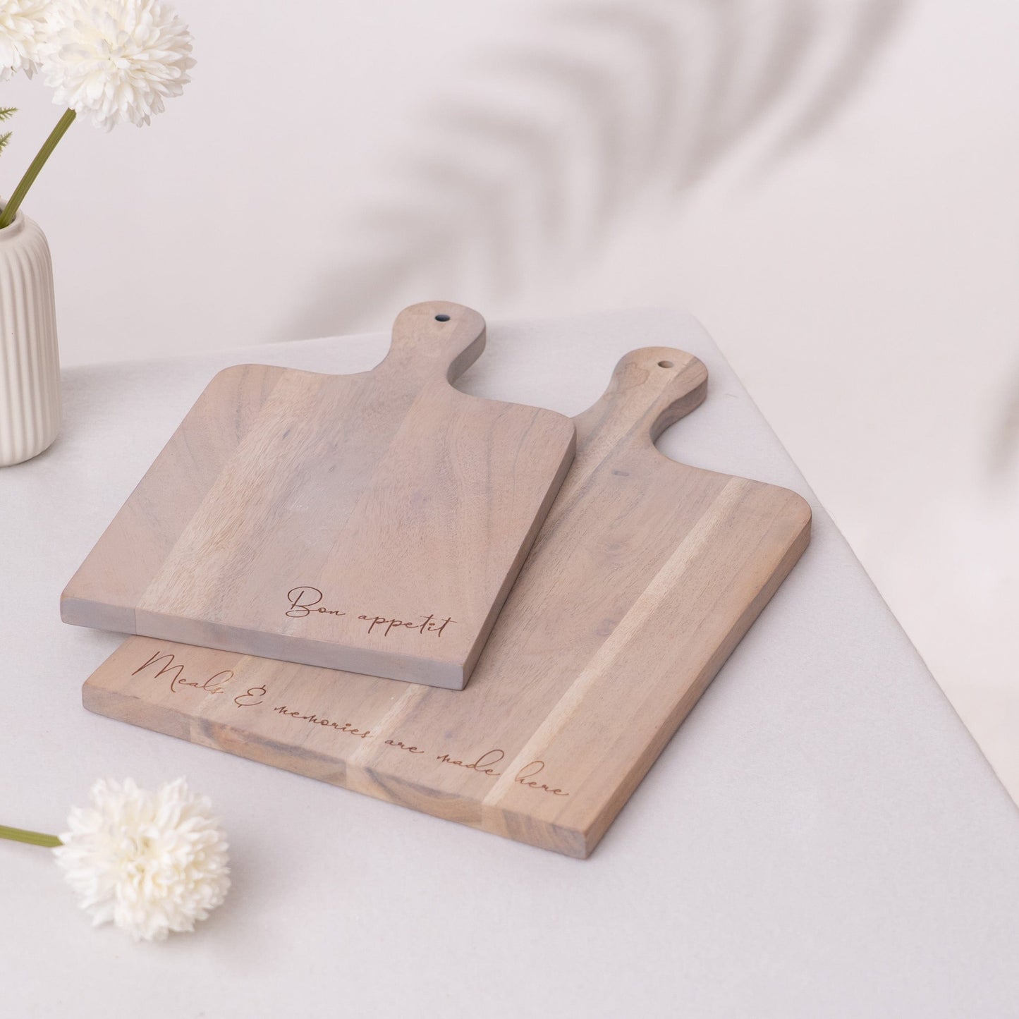 Noir Grain Cheese & Chopping board- Gray Wash Set of 2