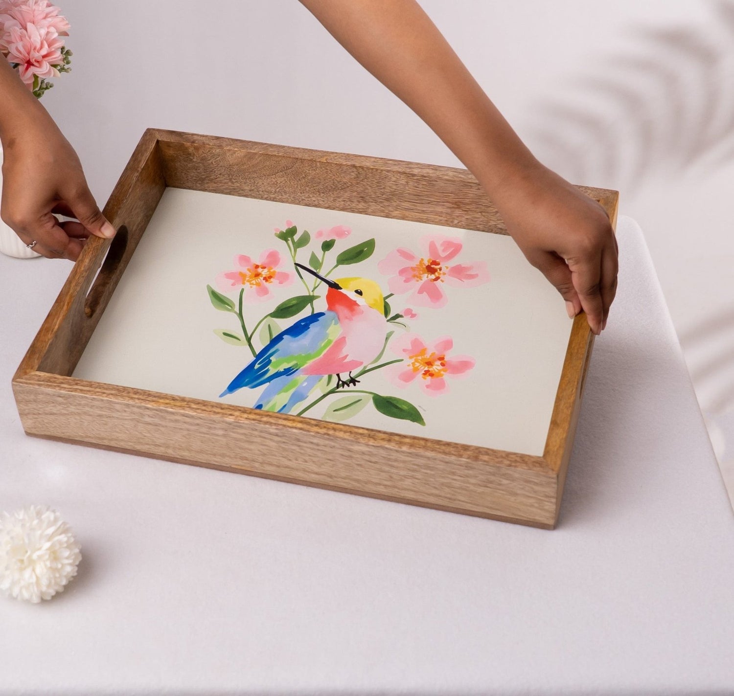 Bird Bloom Tray- Multicolour - Serving Tray | haus & kinder