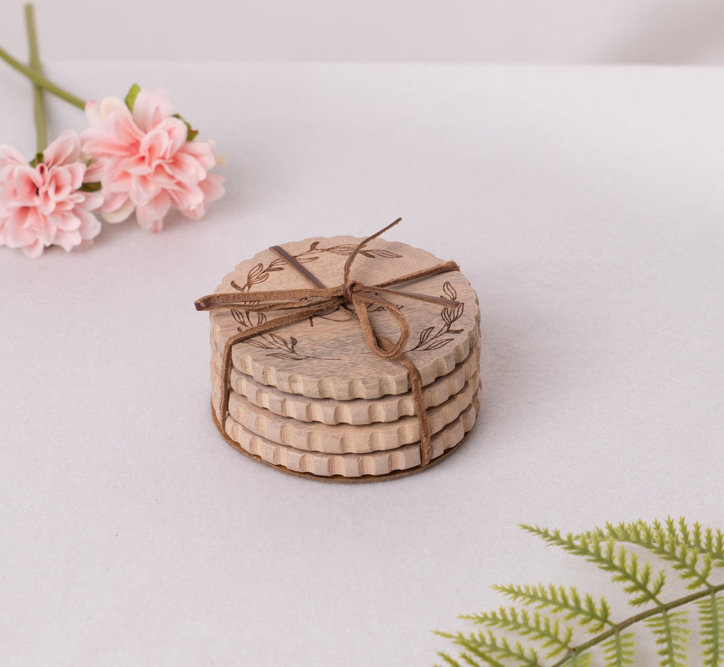 Wooden Words Coaster- Natural Wood