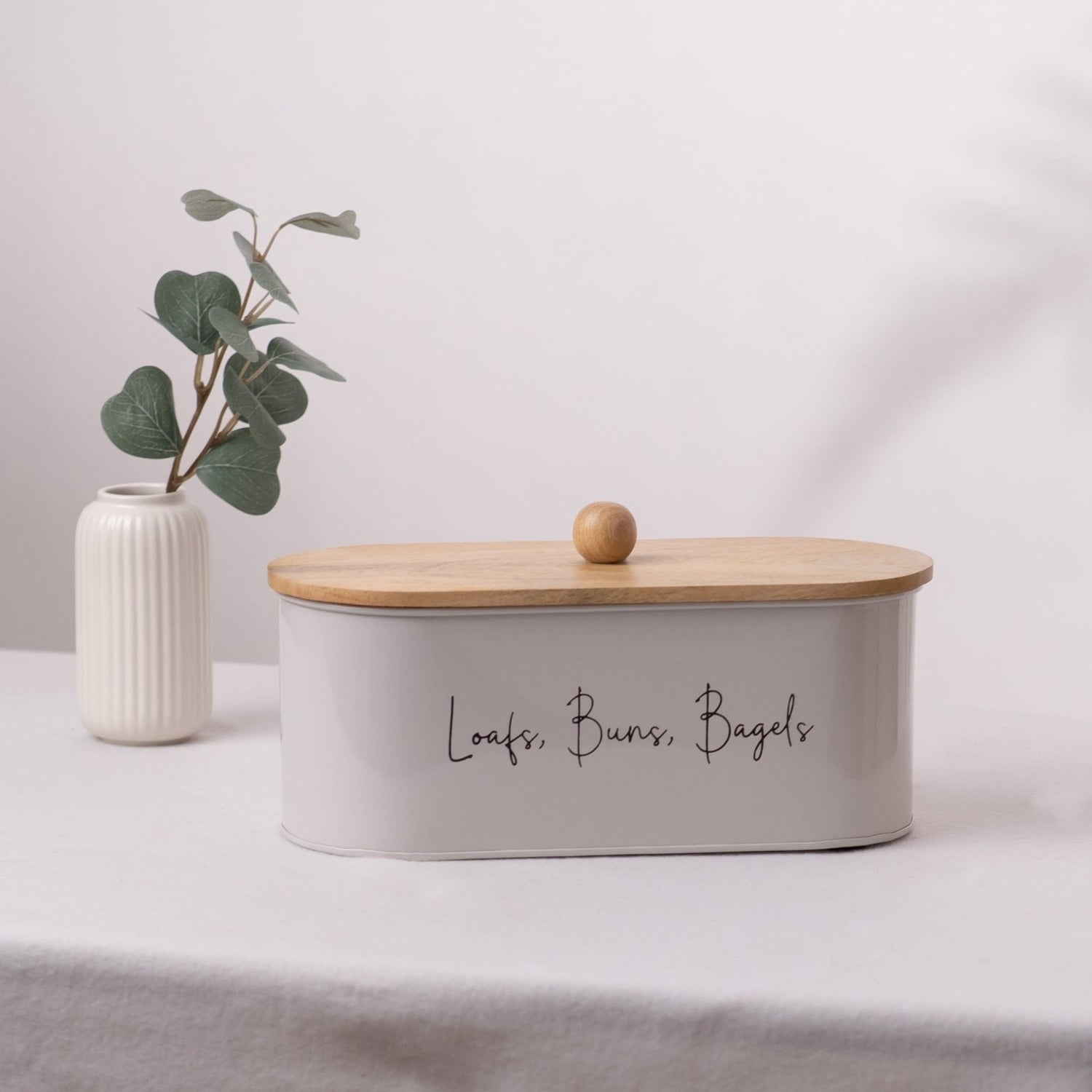 Gleam & Gather Bread Box White & Natural Wood - Bread Box | haus & kinder
