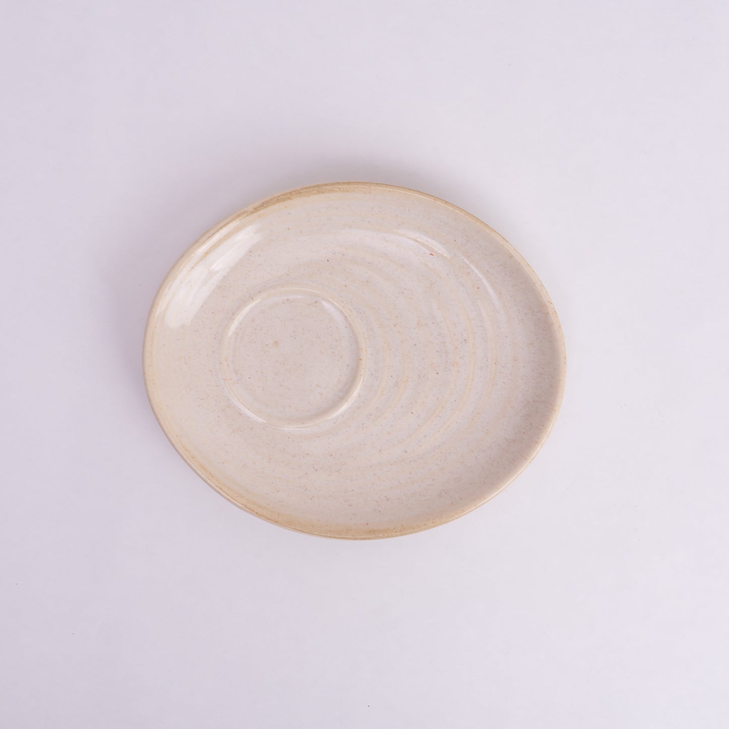 Vanilla Dust Cup & Saucer- Ivory
