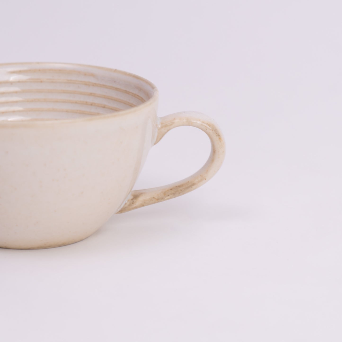 Vanilla Dust Cup & Saucer- Ivory