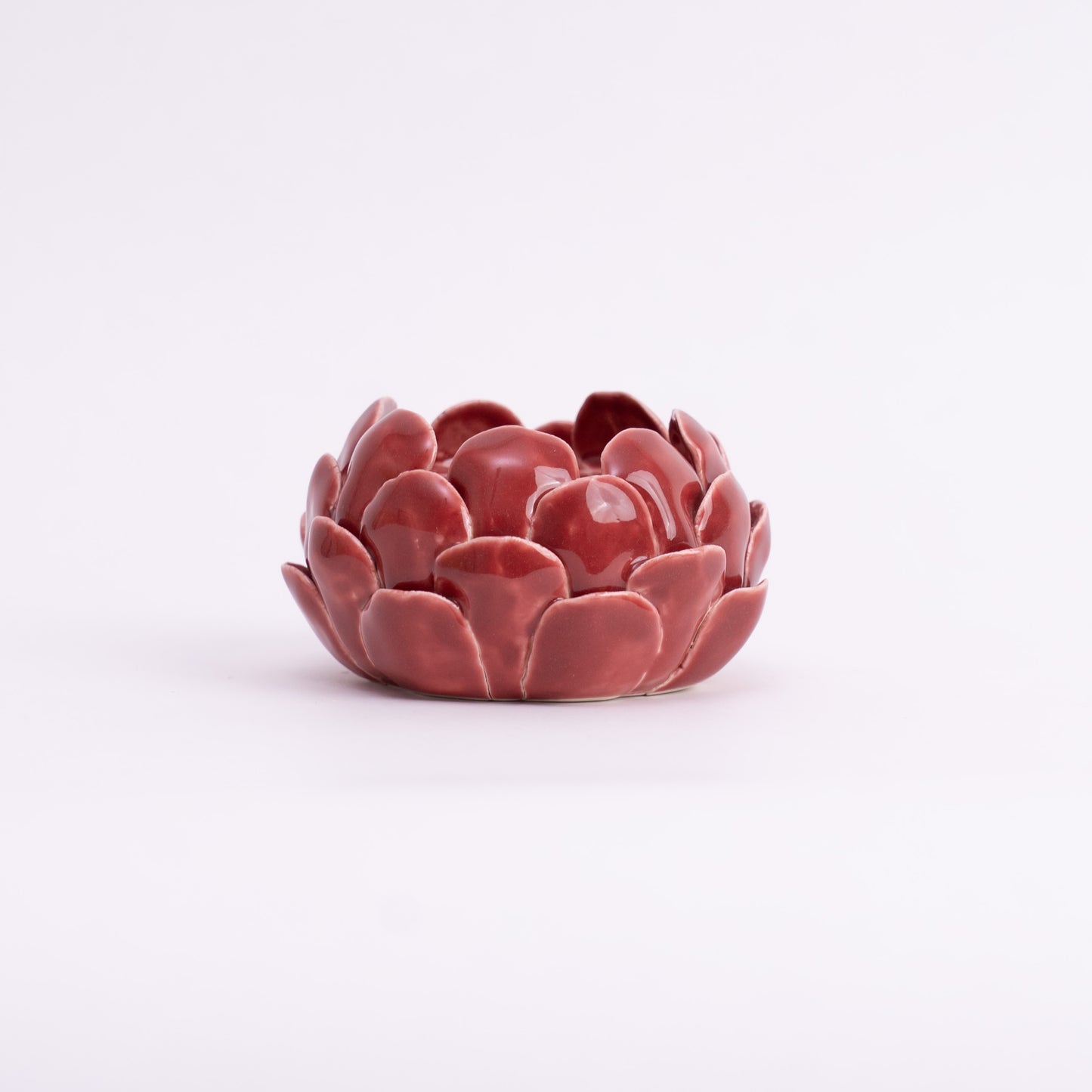 Mahogany Artichoke Tea light holder- Red