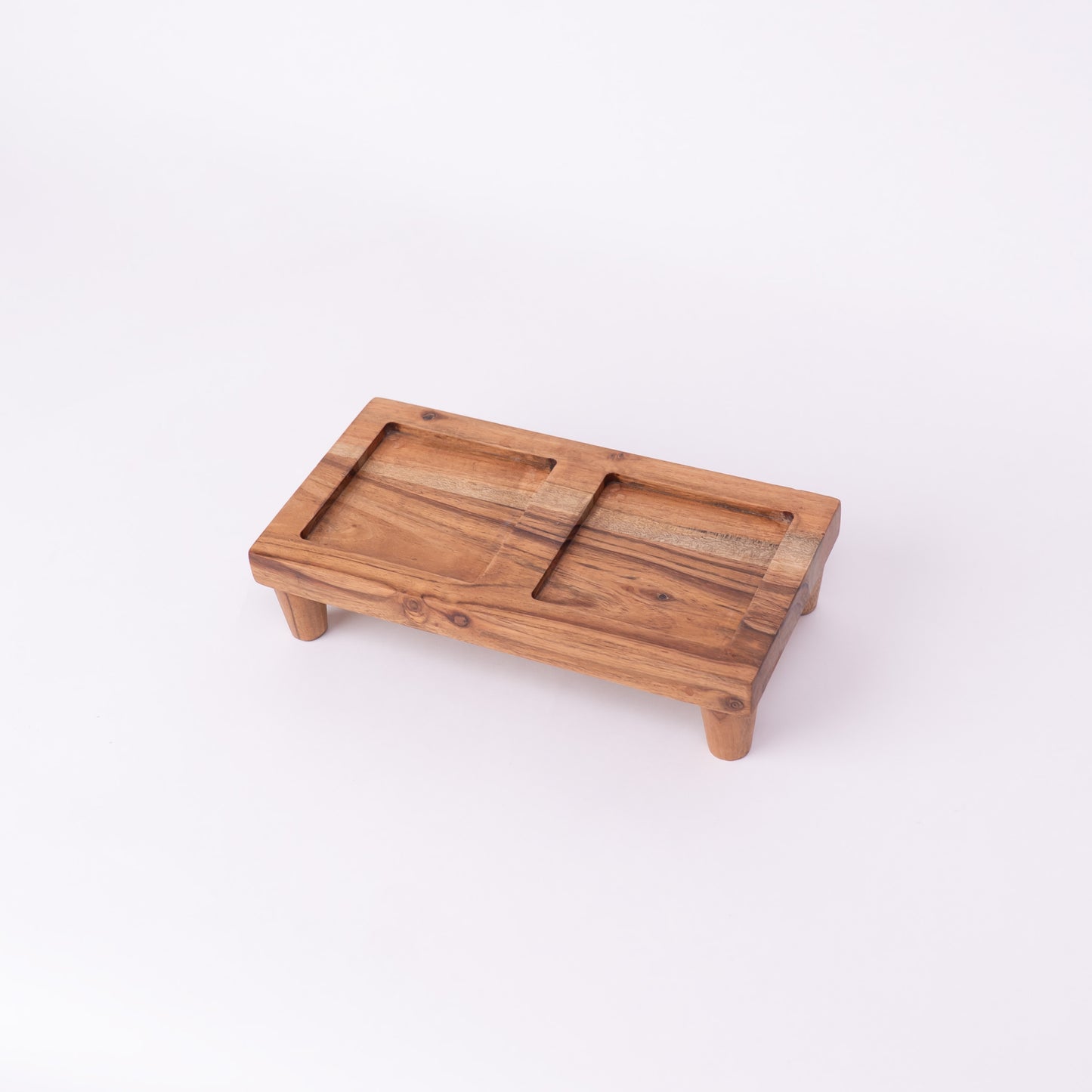 Tureen On Plank Serving Platter- Brown
