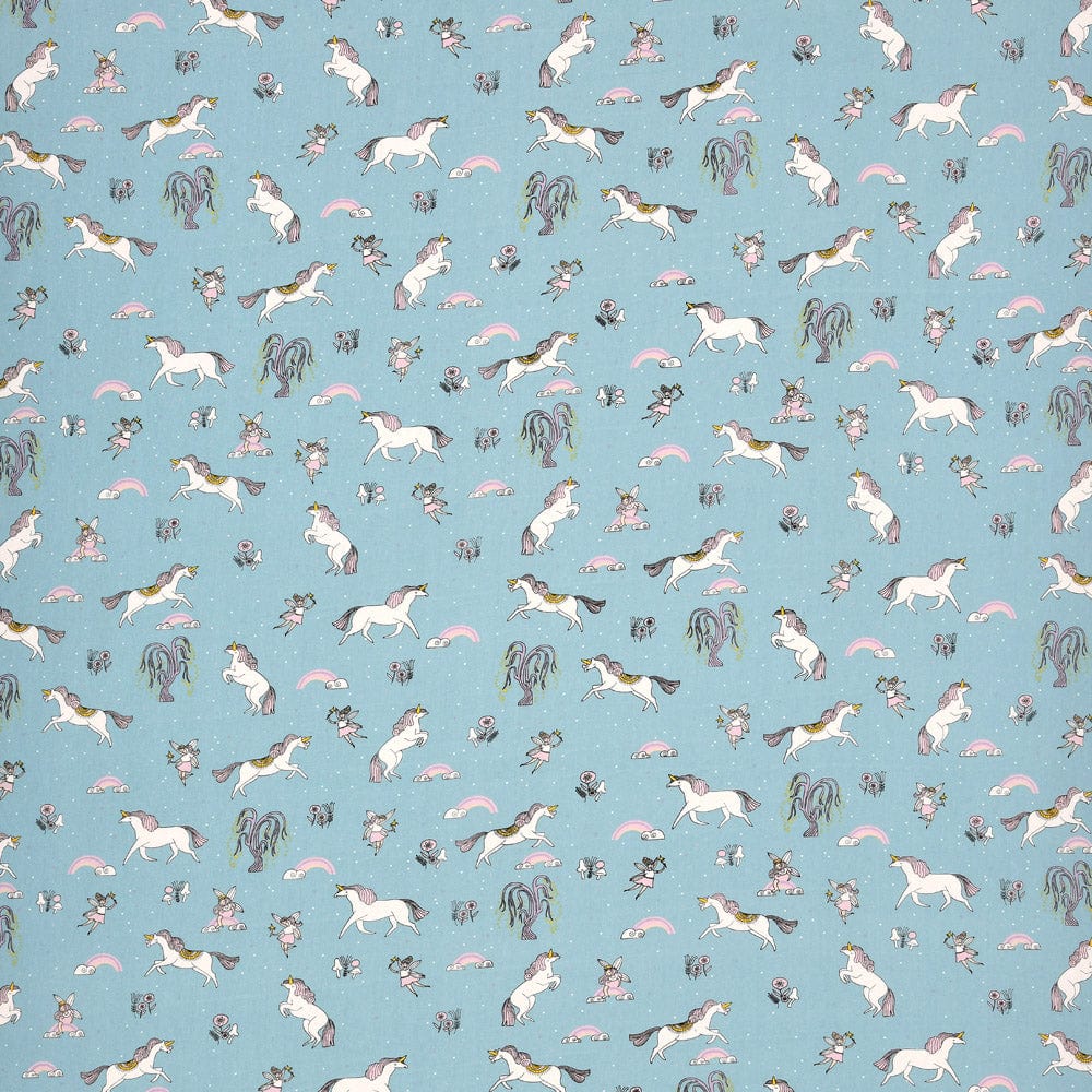 100% Cotton Single Bedsheet for Kids, White Unicorn