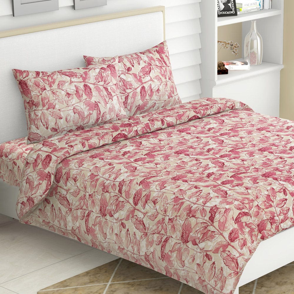 Leafy Oasis, 100% Cotton Double Size Bedsheet, 186 TC