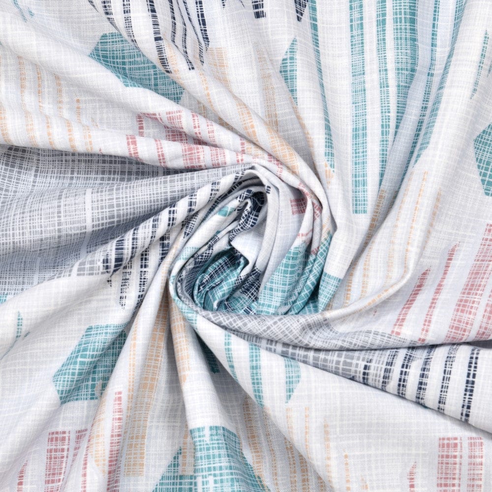 Modern Maze, 100% Cotton Double Size Bedsheet, 186 TC, Blue