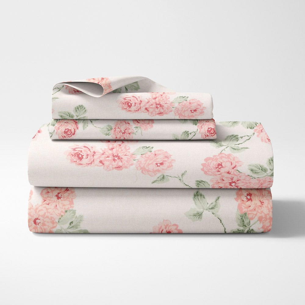 Blushing Blossom, 100% Cotton King Bedsheet, 120 TC