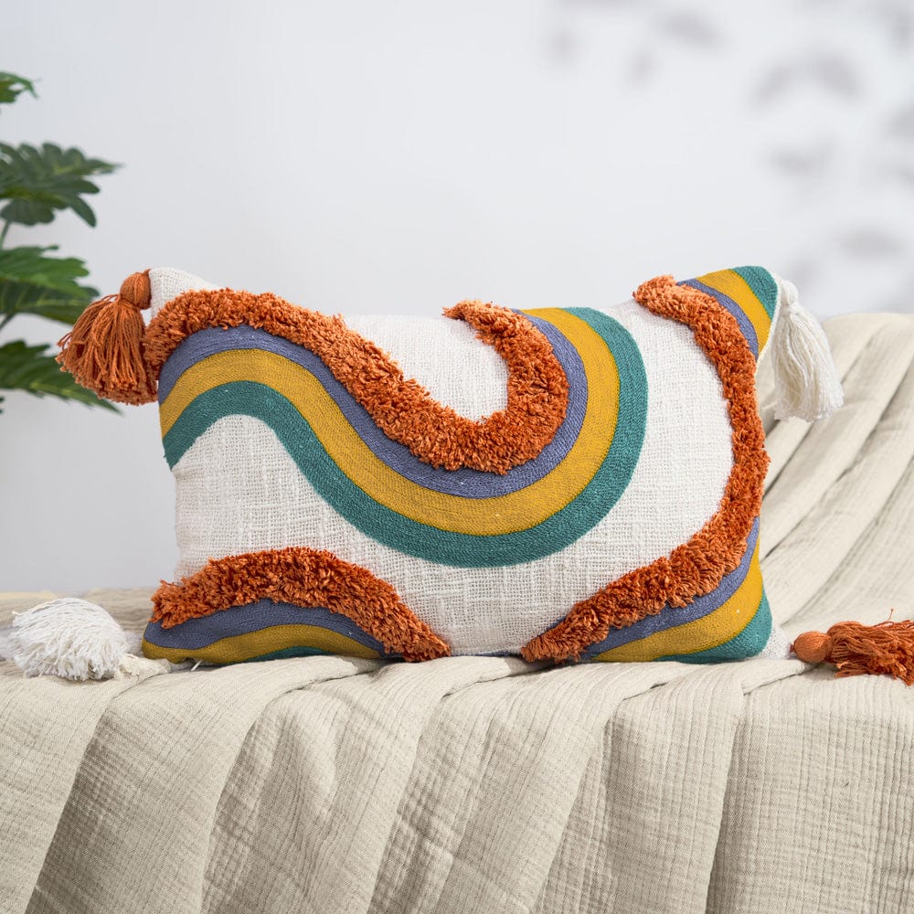 Embroidered Decorative Cushion Cover, Earthy 2