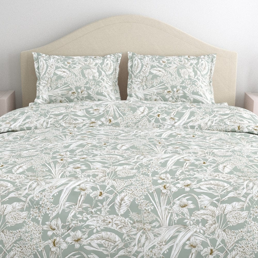 Emerald Jungle 100% Cotton Double Size Bedsheet, 144 TC
