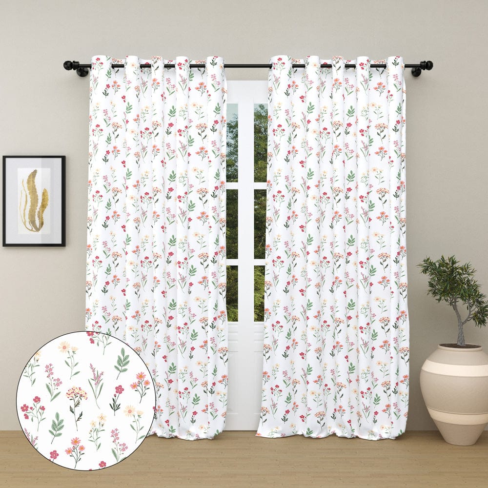 Floral Clusters Curtain Set