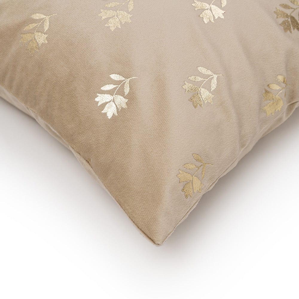 Gold Foil Printed Cotton Velvet Cushion Covers, set of 2 , Festive Flair