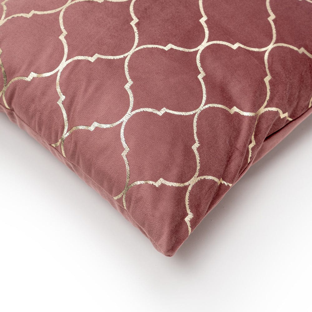 Gold Foil Printed Cotton Velvet Cushion Covers, set of 2 , Festive Flair