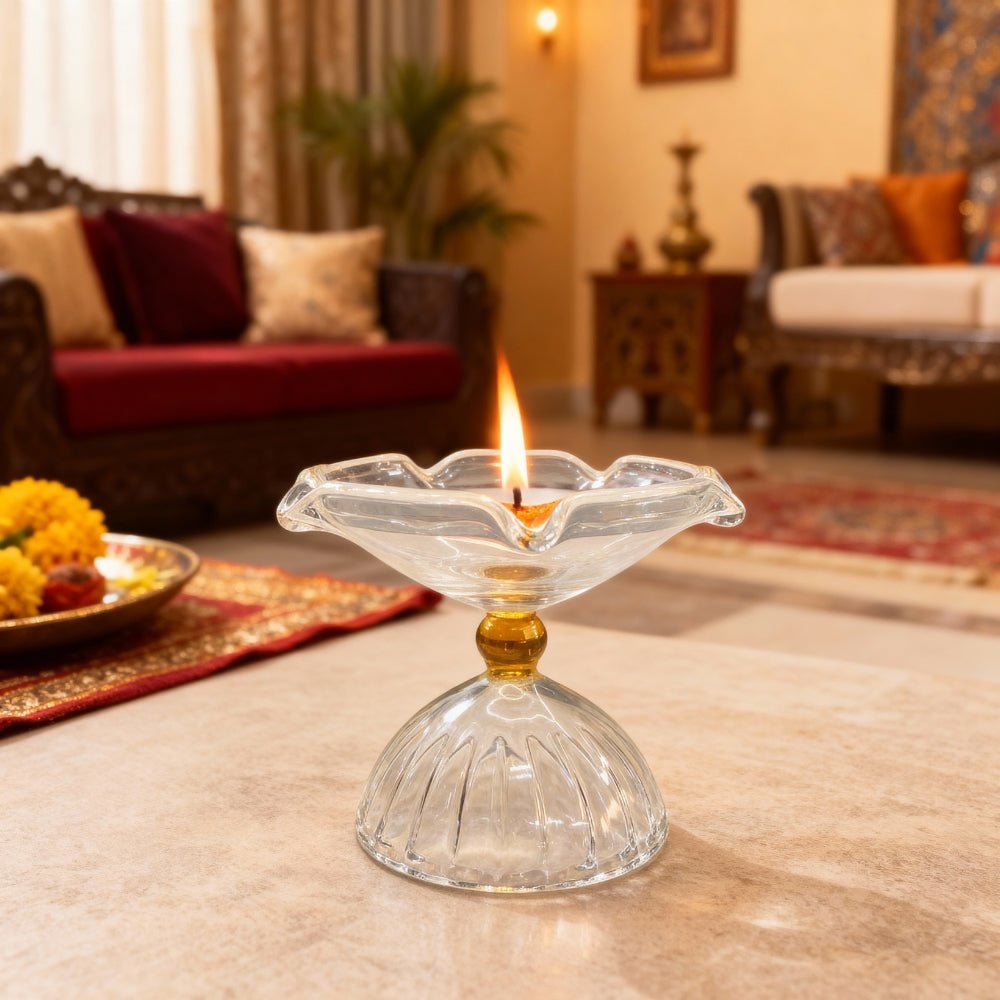 Lumi Glass Diya, Crystal - Diya | haus & kinder