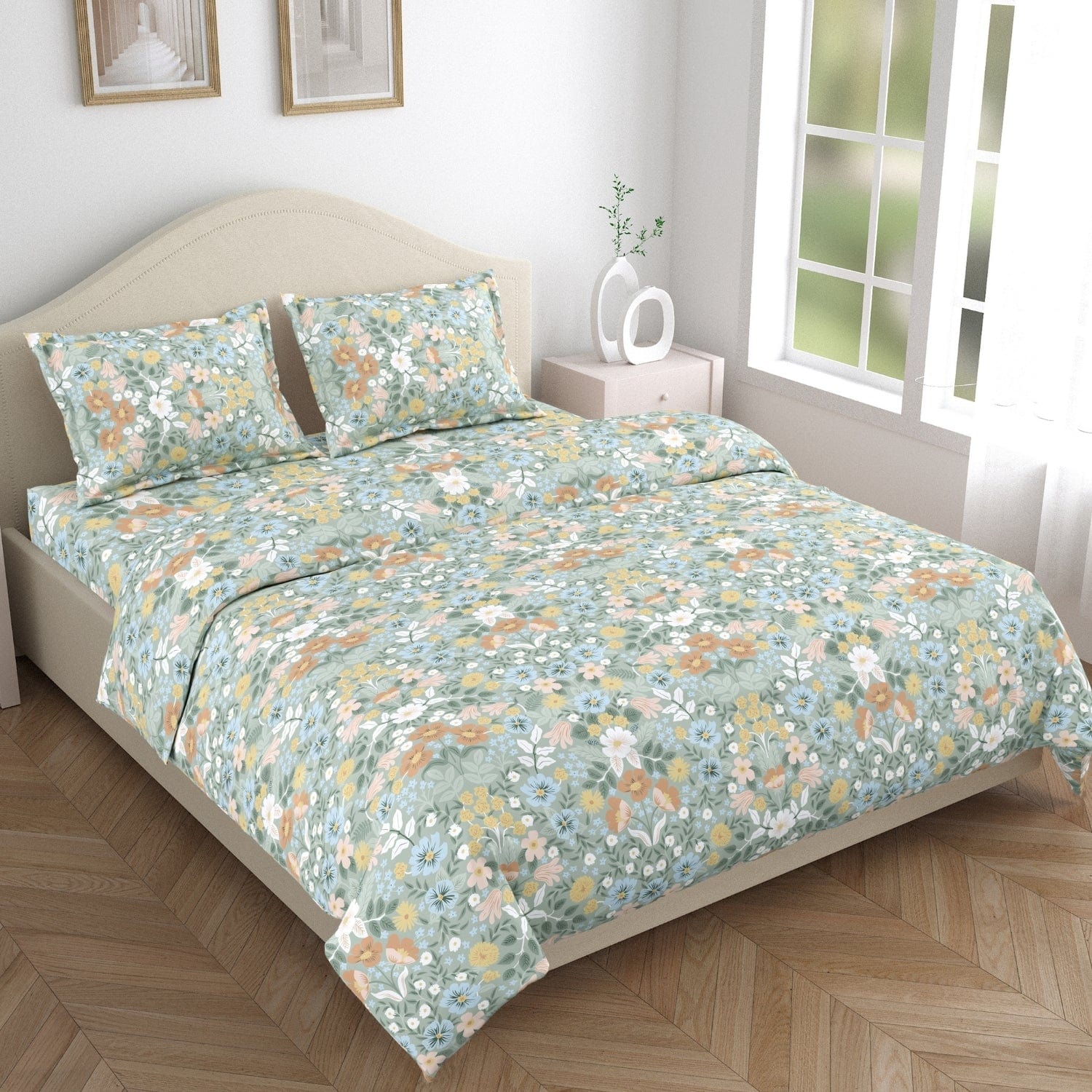 Haus of Bloom 100% Cotton King Bedsheet, 144 TC