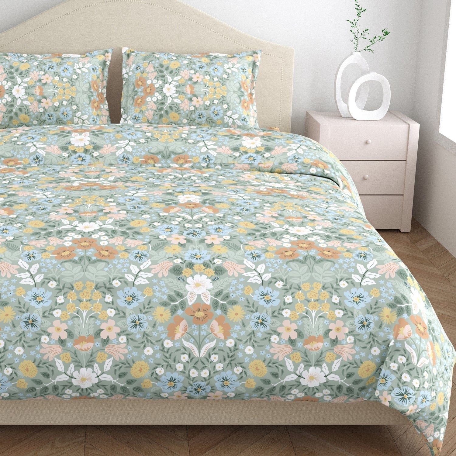 Haus of Bloom 100% Cotton King Bedsheet, 144 TC