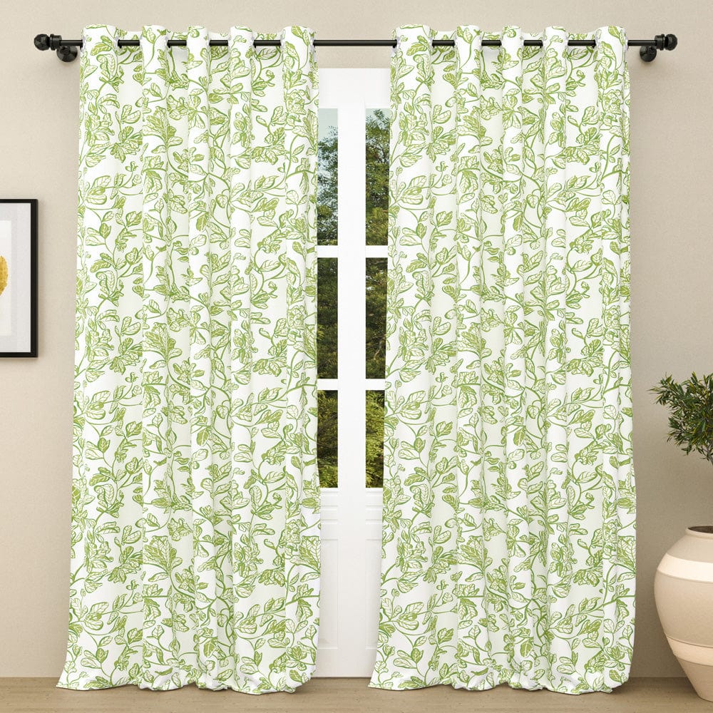 Leafy Canopy Green Curtain Set