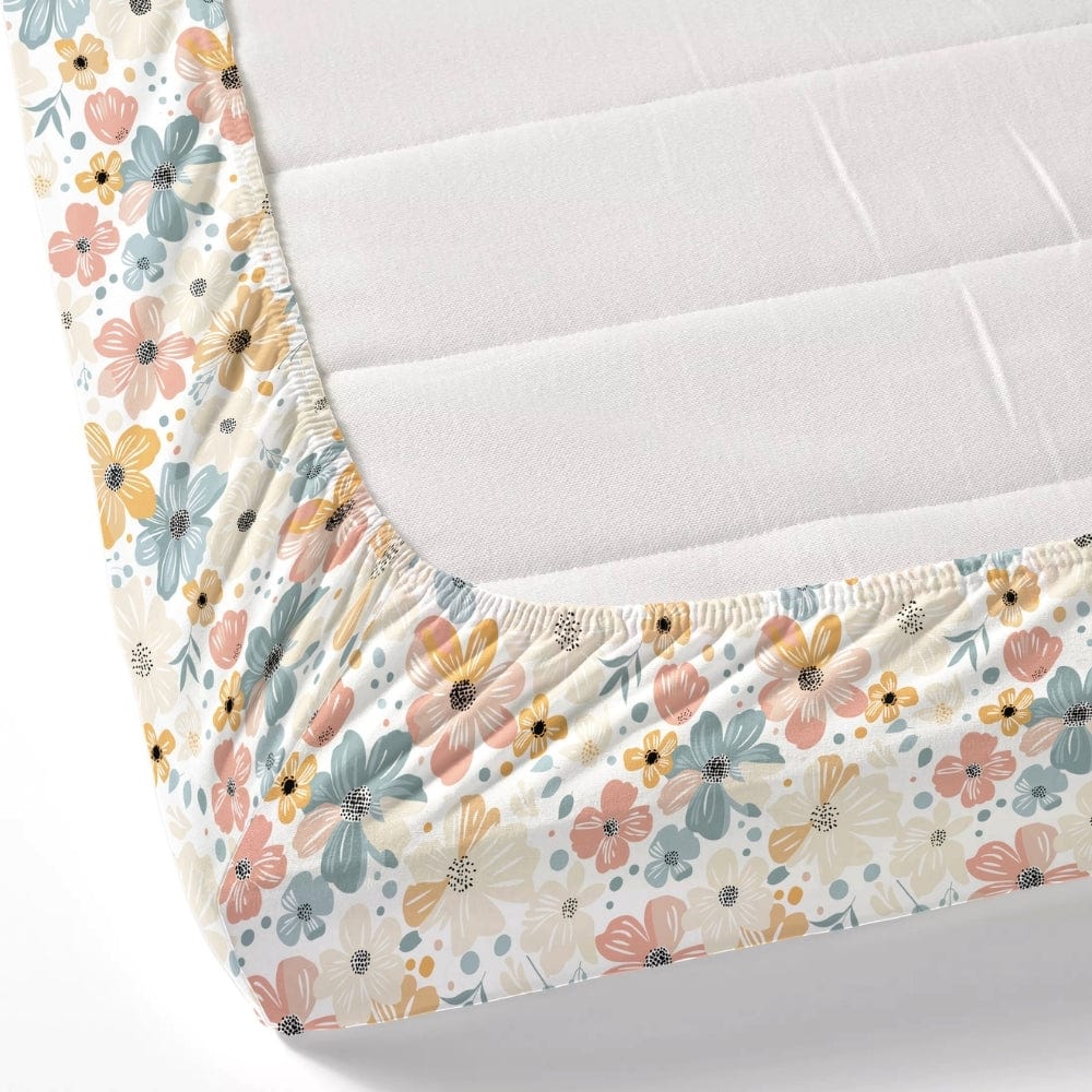 Hawaiian Petals 100% Cotton Double Fitted Bedsheet, 144 TC
