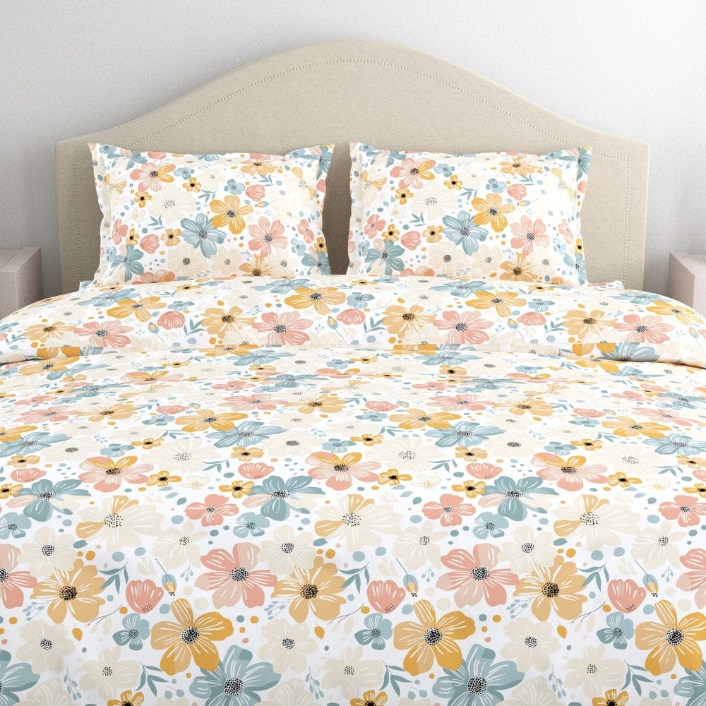 Hawaiian Petals 100% Cotton Double Size Bedsheet, 144 TC