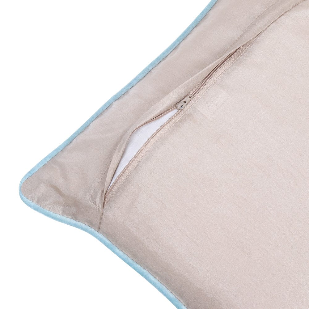 Embroidered Decorative Cushion Cover, Aqua floral