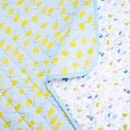 Fruit & brute 100% Cotton Muslin Reversible Quilt for New Born Baby